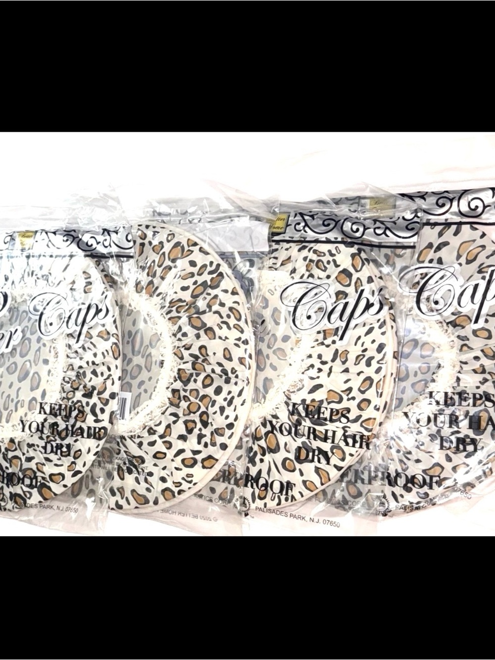12 Reusable Waterproof Large Shower Caps - Solid & leopard Cheetah Animal Print